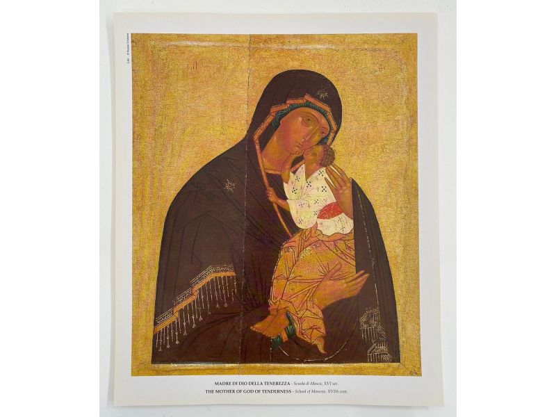 Stampa icona Madre di Dio della Tenerezza di Mosca 24x28,5 cm