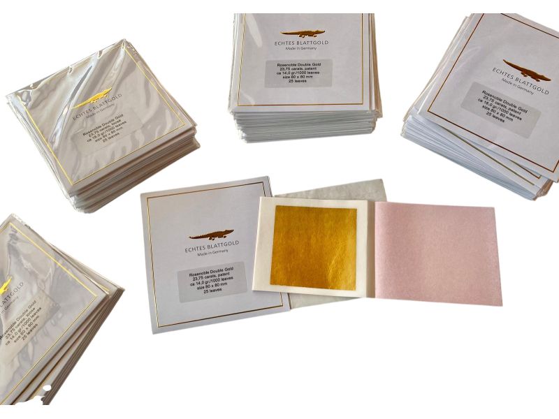 Libreto Eytzinger pan de oro 25 hojas 23 3/4 Kt 8x8 cm DOBLE TH. 14 gr. calcoman�a