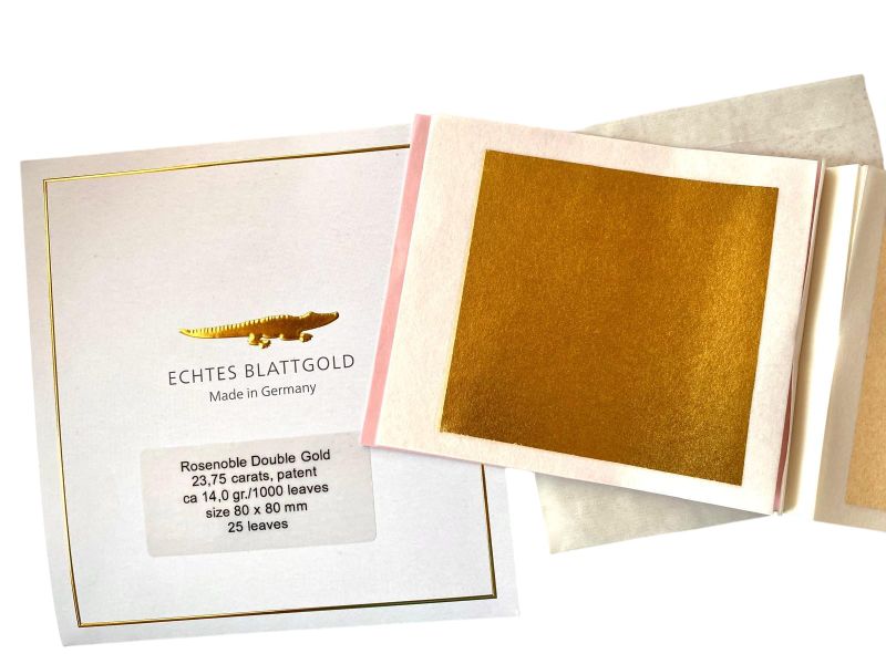 Libreto Eytzinger pan de oro 25 hojas 23 3/4 Kt 8x8 cm DOBLE TH. 14 gr. calcoman�a