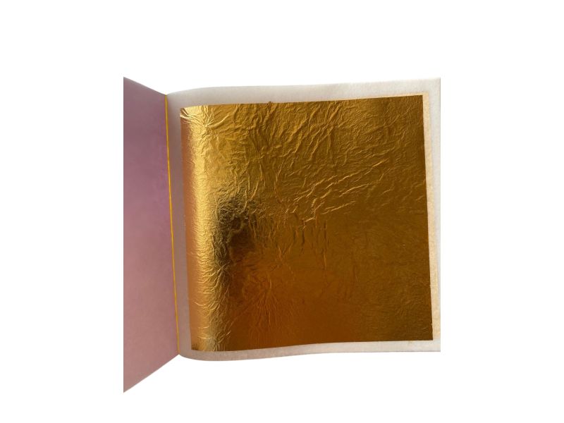 Eytzinger libretto foglia d'oro 25 fogli  23 3/4 Kt 8x8 cm DOPPIO SP. 14 gr. LIBERO