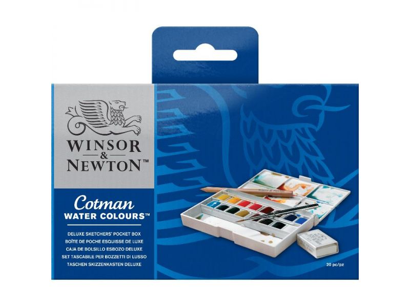 Set of 16 Winsor & Newton watercolors with accessories (Cotman)