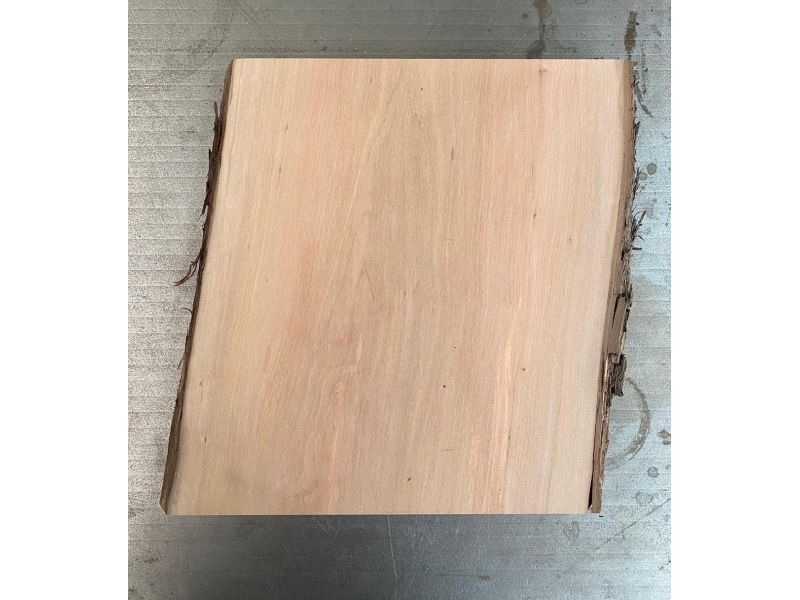Pezzo in legno massiccio di pero con corteccia, per pirografia, 24-26x25 cm