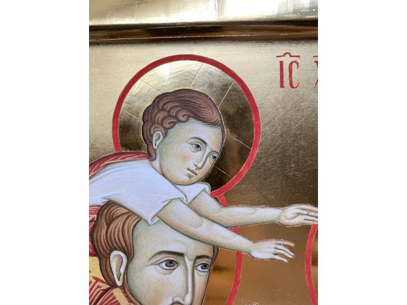 Icono pintado Sagrada Familia 30x35 cm