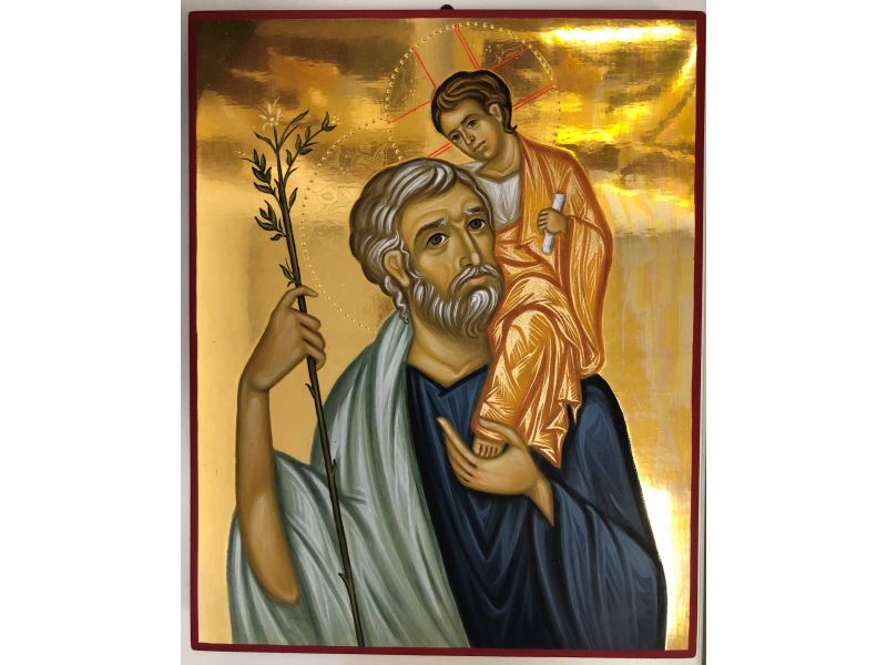 Icon of St. Joseph and Jesus 20x25 cm