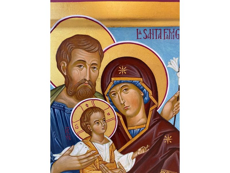 Icona Santa Famiglia,  20x20 cm