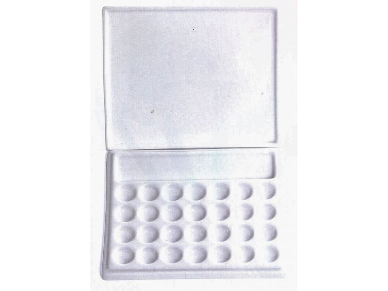 Palette rectangulaire en porcelaine 19x15 avec couvercle