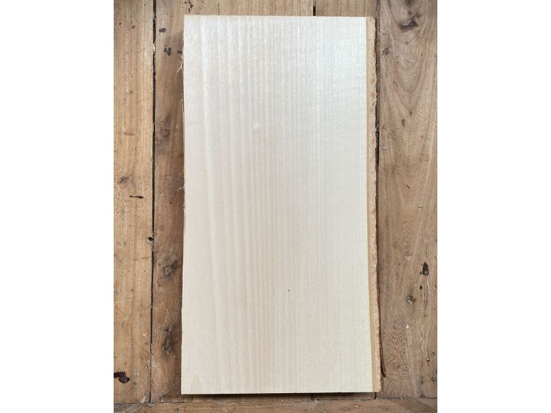 Pezzo unico in legno massiccio di tiglio con corteccia, per pirografia, 17x32 cm