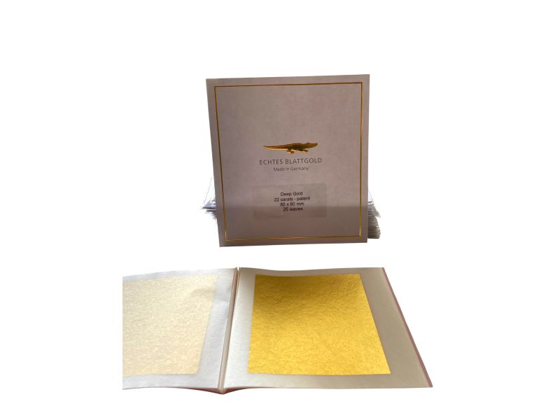 Eytzinger libretto foglia d'oro 25 fogli  22 Kt 8x8 cm SP. 15 gr. decalco