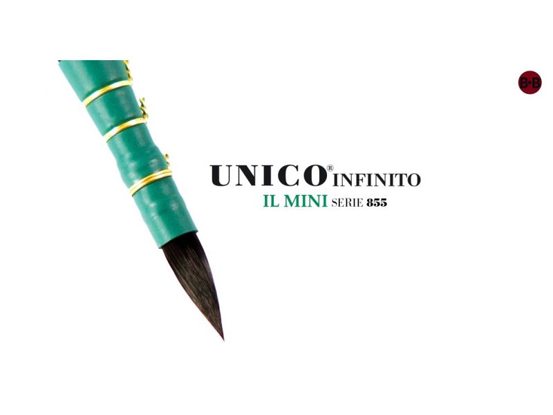 Round quill brush MINI, HIDRO fiber, UNICO INFINITO series 855 Borciani Bonazzi