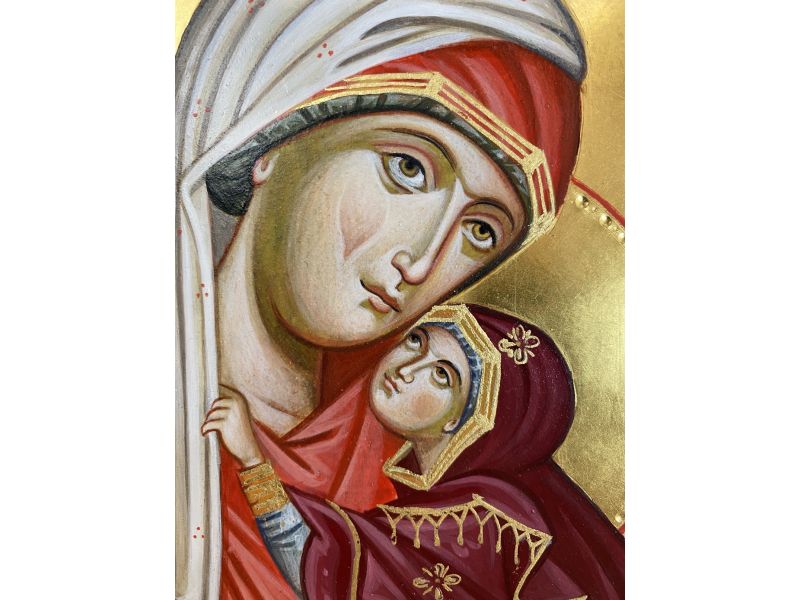 Icona dipinta, Sant'Anna con Maria 24x32 cm