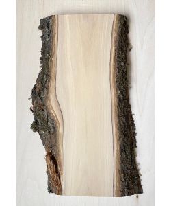 Unique piece in solid olive wood with chamfers and bark 11x30 cm