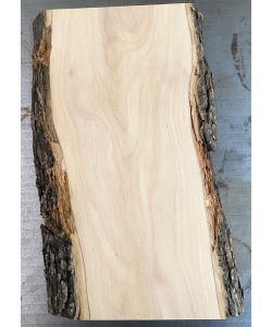 Pieza �nica en madera maciza de olivo con chaflanes y corteza 13x30 cm