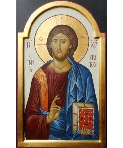 Icona Cristo Pantocratore 21x35 cm con arco