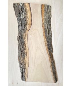 Unique piece in solid olive wood with chamfers and bark  15x39 cm