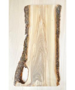 Unique piece in solid olive wood with chamfers and bark  17x50 cm