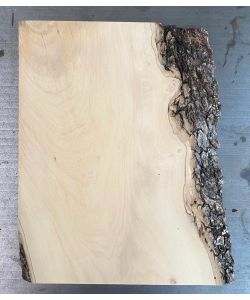 Pieza �nica en madera maciza de olivo con chaflanes y corteza 18x30 cm