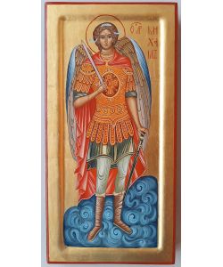 Icono del Arcngel Miguel, 21x42 cm, con cuna