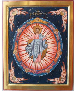 Icono Cristo entre los Poderes, 35x45 cm, con cuna