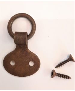 HOOK, CAMPANELLA, WITH SCREWS FOR FIXING, in aged iron