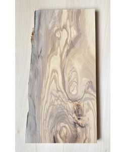 Unique piece in solid olive wood with chamfers and bark 23x45 cm