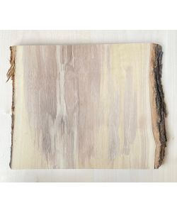 Unique piece in solid olive wood with chamfers and bark 25x22 cm