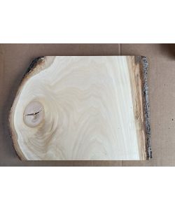 Pieza nica en madera maciza de tilo, con corteza, para pirograbado, 33x25 cm