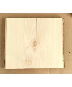 Pieza nica en madera maciza de tilo, con corteza, para pirograbado, 35x30 cm, con grieta.