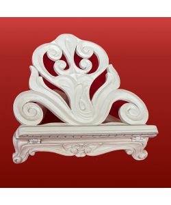 Lectern in solid linden wood, hand-carved, white lacquered