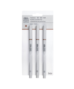 Set of 3 Winsor & Newton SEPIA fineliners from 0.1 to 0.5 mm