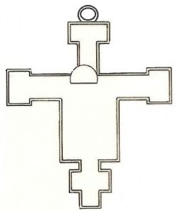 Kreuz CIMABUE, geschnitzter brett, mit Halo, mit rundschild, mit Kreide
