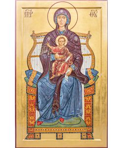 Mother of God enthroned 36x58 cm