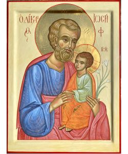 Icona di San Giuseppe e il bambino Gesù 24x32 cm