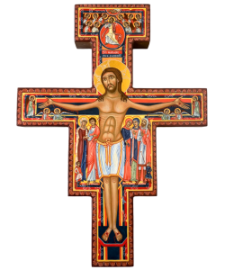 Crucifijo San Damián h 38 cm pintado