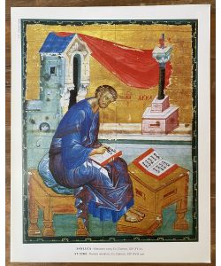 Print, Russian miniature icon of Saint Luke
