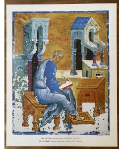 Druck, Ikone des Heiligen Matthäus Russische Miniatur