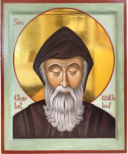 Icne peinte, Saint Charbel, 25x30 cm