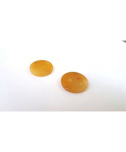 Yellow Jade gemstone, diameter 25mm flat