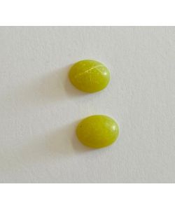 Zitronen-Chrysopras-Edelstein, oval 10x8 mm