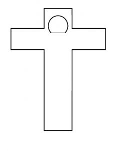 Einfaches Kreuz, glatt, mit Halo, mit Kreide