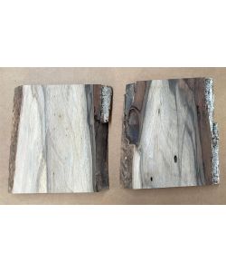 Pezzo unico in legno massiccio di NOCE, larghezza 18 cm, altezza 25 cm, CON FORI TARLO