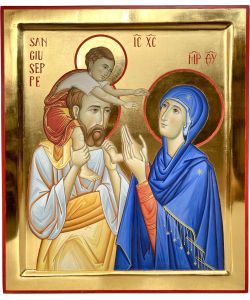 Icono pintado Sagrada Familia 30x35 cm