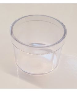 transparent plastic container, with pressure cap closure, 30ml