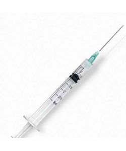 Syringe with needle, for restoration