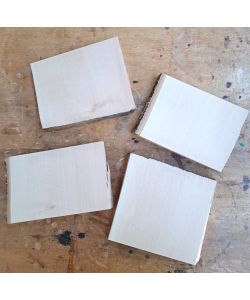 Set of 4 pieces, solid BIRCH wood, width 13-15 cm, height 10-13 cm