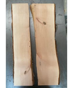 Set 2 pezzi in legno massiccio di ONTANO, larghezza 12-14 cm, altezza 61 cm