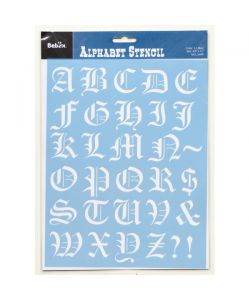 Stencil alphabet 21.6 x 27.9 cm, gothic letters