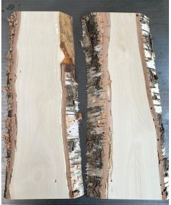 Pi�ce unique en bois de BOULEAU massif, largeur 12 cm, hauteur 43 cm avec des trous de vers � bois