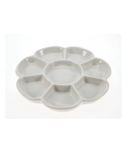 Porcelain palette diameter 17 cm. 8 compartments, flower-shaped