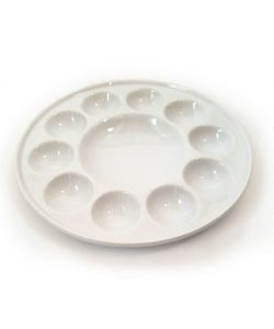 Porcelain palette, diameter 18,5 cm, 11 compartments round
