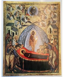 Print, Dormition of the Mother of God school of Dionsij 26x33 cm